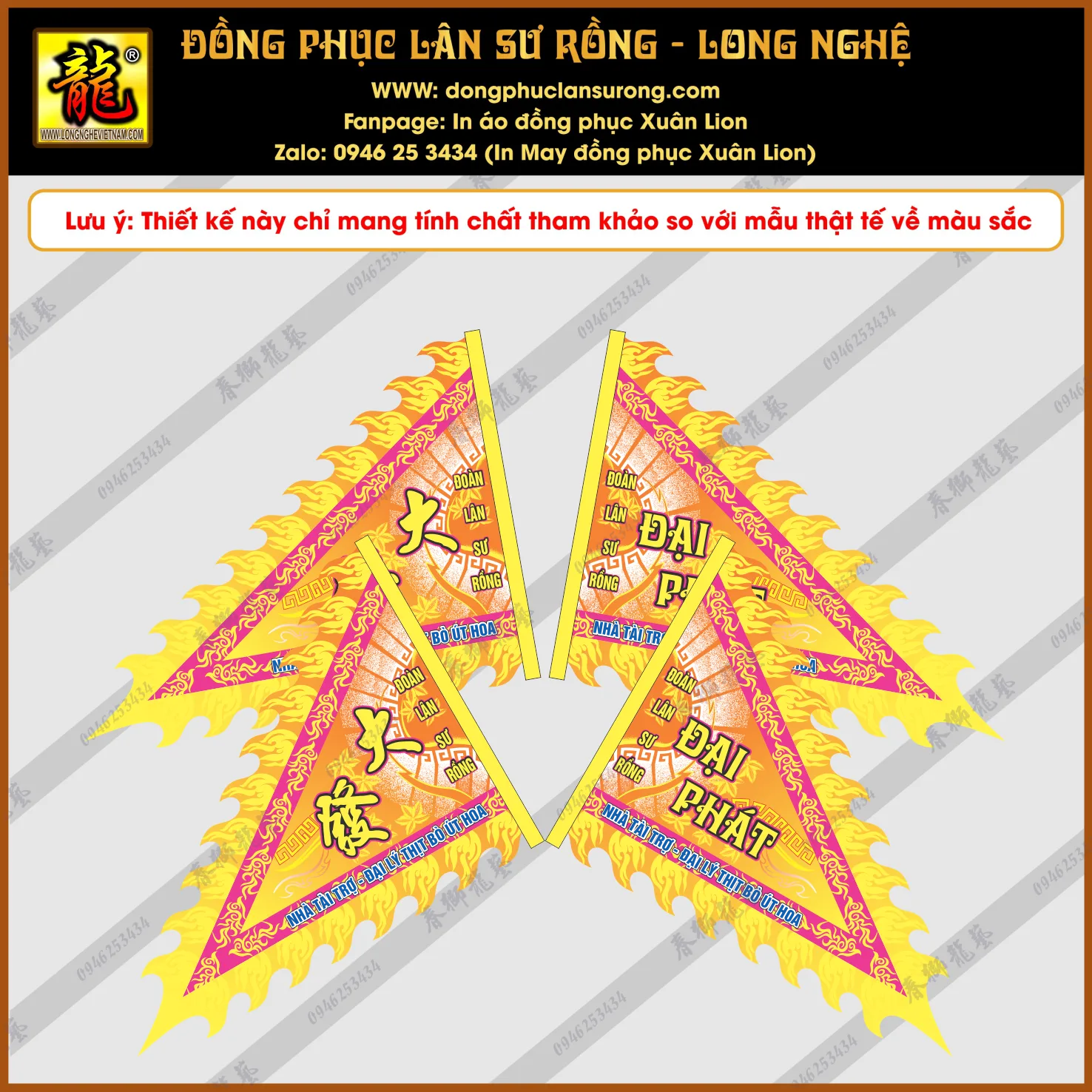 CỜ TAM GIÁC- CỜ NGŨ SẮC - CỜ THẦN - CỜ LỄ ĐẠI PHÁT