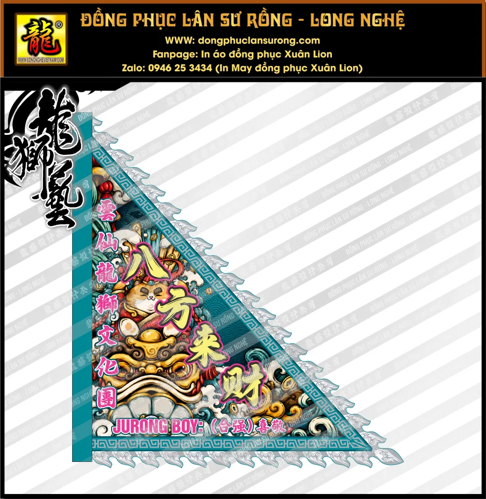 CỜ TAM GIÁC SIZE ĐẠI - CỜ MÚA LÂN SINGAPORE 5